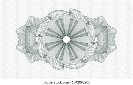 Green rosette (money style emblem). Vector Illustration. Detailed.