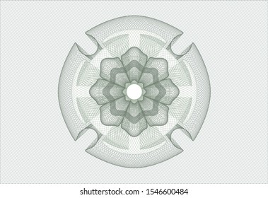 Green rosette or money style emblem. Vector Illustration. Detailed.