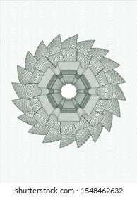 Green rosette (money style emblem). Vector Illustration. Detailed.