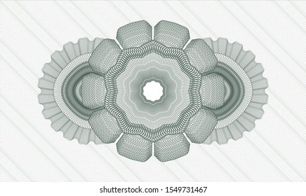 Green rosette or money style emblem. Vector Illustration. Detailed.
