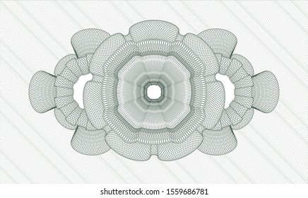 Green rosette or money style emblem. Vector Illustration. Detailed.