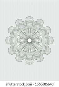 Green rosette or money style emblem. Vector Illustration. Detailed.