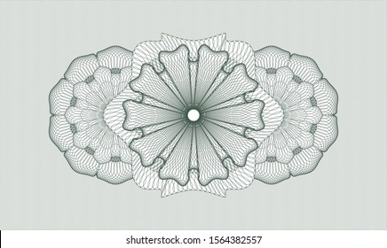 Green rosette (money style emblem). Vector Illustration. Detailed.
