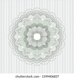 Green rosette (money style emblem). Vector Illustration. Detailed.