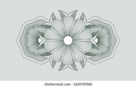 Green rosette or money style emblem. Vector Illustration. Detailed.