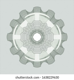 Green rosette or money style emblem. Vector Illustration. Detailed.