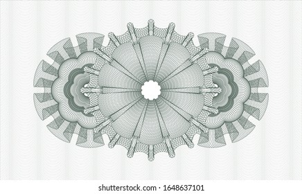 Green rosette (money style emblem). Vector Illustration. Detailed.