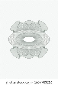 Estampilla verde de rosette o de estilo monetario. Ilustración vectorial. Detallado.