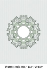 Green rosette (money style emblem). Vector Illustration. Detailed.