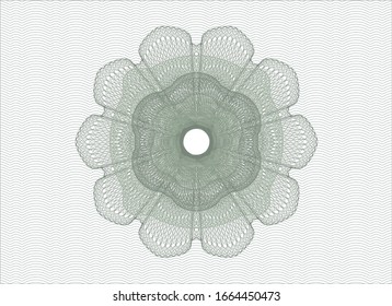 Green rosette or money style emblem. Vector Illustration. Detailed.