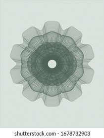 Green rosette or money style emblem. Vector Illustration. Detailed.