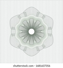 Green rosette (money style emblem). Vector Illustration. Detailed.