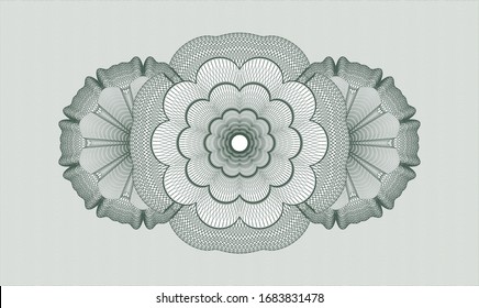 Green rosette or money style emblem. Vector Illustration. Detailed.