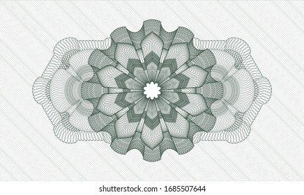 Green rosette (money style emblem). Vector Illustration. Detailed.
