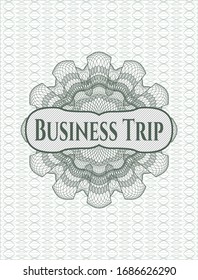 Green rosette (money style emblem) with text Business Trip inside