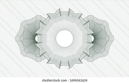 Green rosette or money style emblem. Vector Illustration. Detailed.
