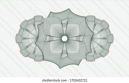 Green rosette (money style emblem). Vector Illustration. Detailed 