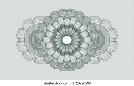 Green rosette or money style emblem. Vector Illustration. Detailed 