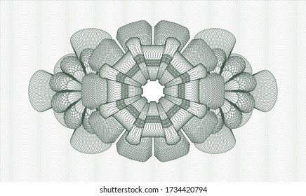 Green rosette or money style emblem. Vector Illustration. Detailed 