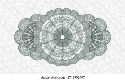 Green rosette or money style emblem. Vector Illustration. Detailed 
