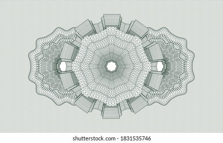 Green rosette or money style emblem. Vector Illustration. Detailed 