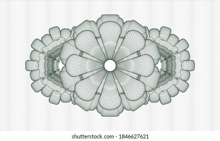 Green rosette (money style emblem). Vector Illustration. Detailed 