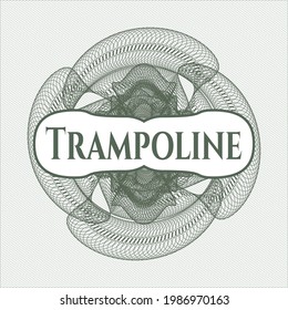 Green Rosette oder Geldstil-Emblem mit Text Trampolin innen