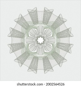 Green rosette (money style emblem). Vector Illustration. Detailed. 
