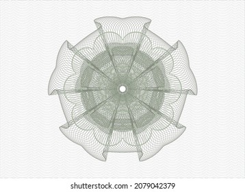 Green rosette or money style emblem. Vector Illustration. Detailed. 