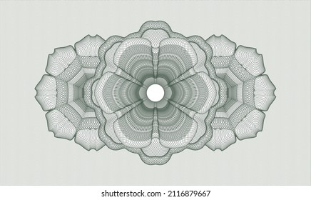 Green rosette or money style emblem. Vector Illustration. Detailed 