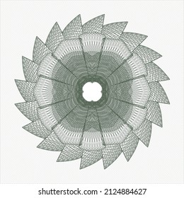 Green rosette or money style emblem. Vector Illustration. Detailed. 
