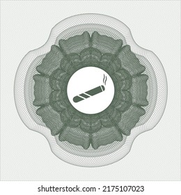 Green Rosette (money Style Emblem). With Joint, Cigarette Icon Inside