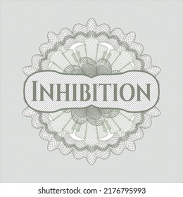 Grünes Rosette- oder Geldstil-Emblem mit Inhibition-Text