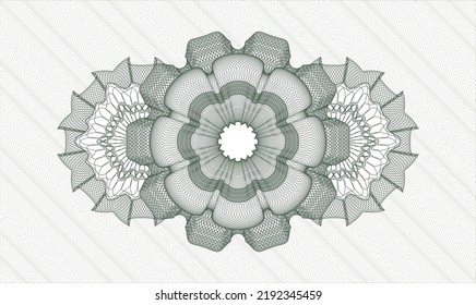 Green rosette (money style emblem). Vector Illustration. Detailed 