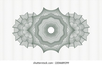 Green rosette (money style emblem). Vector Illustration. Detailed 