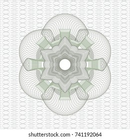 Green rosette or money style emblem