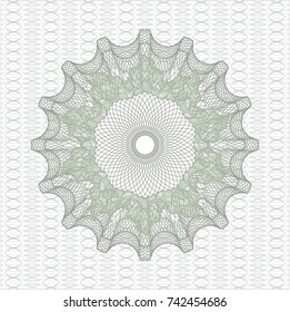 Green rosette or money style emblem