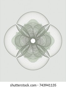 Green rosette or money style emblem