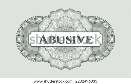 Green rosette (money style emblem). Vector Illustration. Detailed with text Abusive inside Stock photo © 