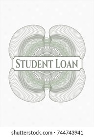 Green rosette with text Student Loan inside