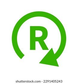 Green rotating icon. Turning. Vector.