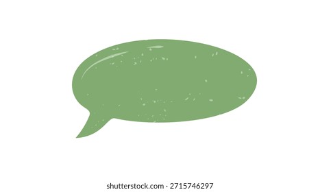 Adesivo de fala áspero verde com fluido, estilo desenhado à mão forma bolha principal. Modelo para bate-papo ou conversa, forma de retângulo e elemento de mensagem de diálogo. Opção versátil para visual moderno