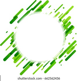 Green round abstract background on white. Vector illustration.