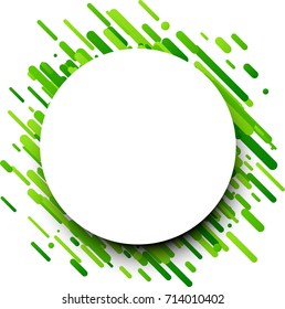 Green round abstract background on white. Vector paper illustration.