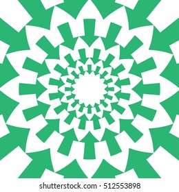 Green Round Arrows on White Background Vector Illustration