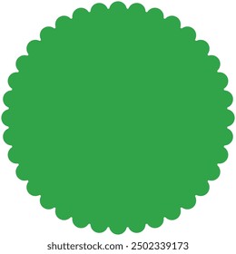 Green round border frame deco vector art simple line corner pattern, circle price tag for special promotion