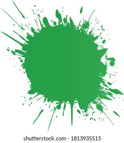 green round brush painted ink stamp circle banner on white background