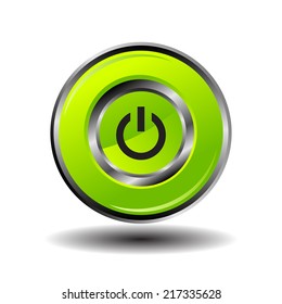 Green Round Button Shut Down Icon Stock Vector (Royalty Free) 217335628 ...