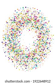 Green Round Carnival Background. Happiness Confetti Isolated. Pink Falling Square Texture.