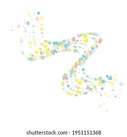Green Round Celebrate White Background. Festival Dust Banner. Carnaval Shine Wallpaper. Orange Rain Happy Illustration.